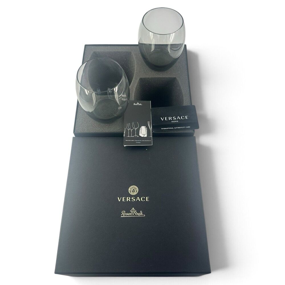 Rosenthal Versace Medusa Lumiere 2nd Ed Whiskey Glasses Haze Authenticity Card